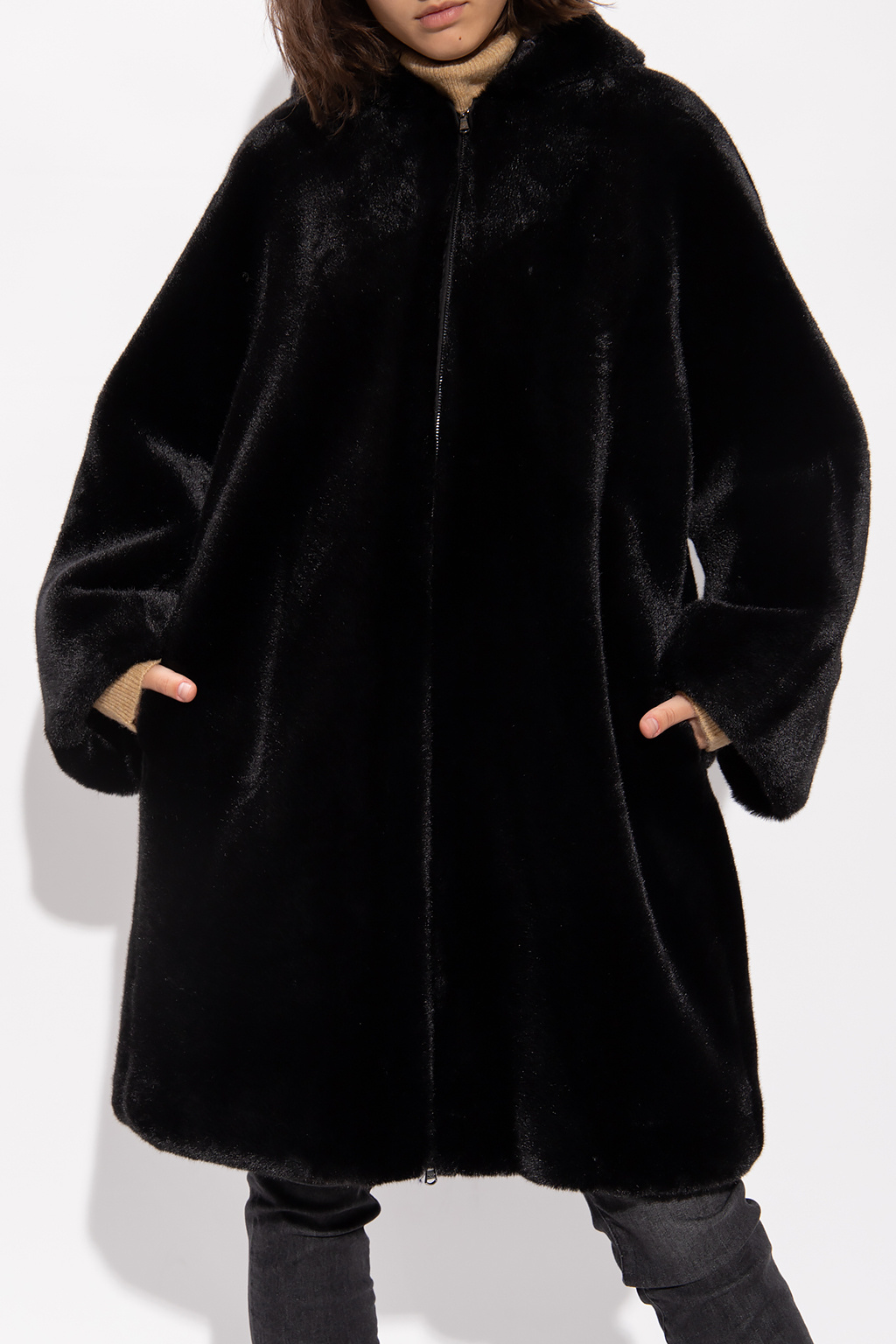 Armani coat with 2025 fur hood